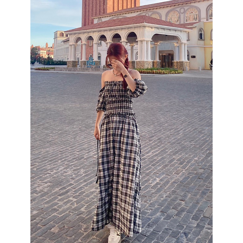 𝐂𝐨𝐬𝐢𝐦𝐚 𝐃𝐫𝐞𝐬𝐬 - Đầm caro cúp ngực