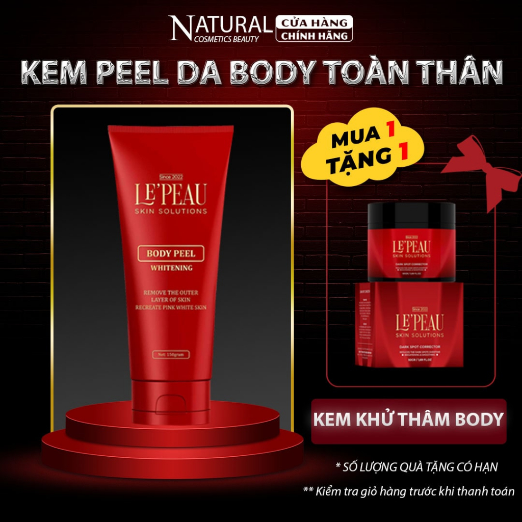 Peel da body toàn thân retinol Lepeau, kem peel body trắng sáng hết thâm sạm sau 7 ngày 150ml