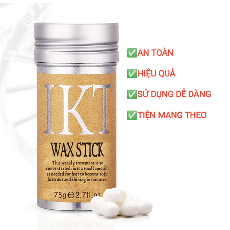 Sáp vuốt tóc Nam Nữ IKT Wax Stick 75g dạng thỏi giữ nếp tóc con keo tạo kiểu tóc nữ tóc trẻ em mềm và dưỡng ẩm