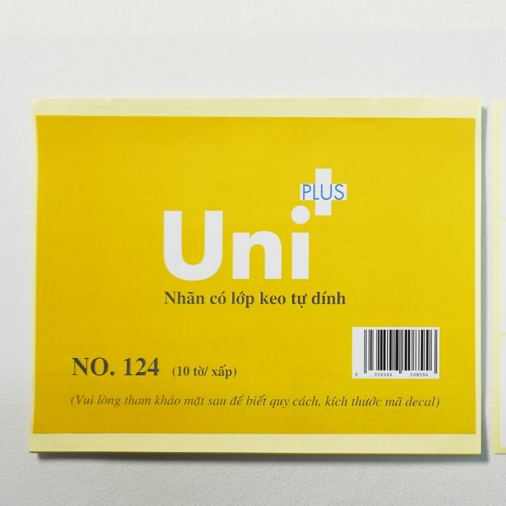 Giấy Decal A5 Tomy Uni Plus có keo dán