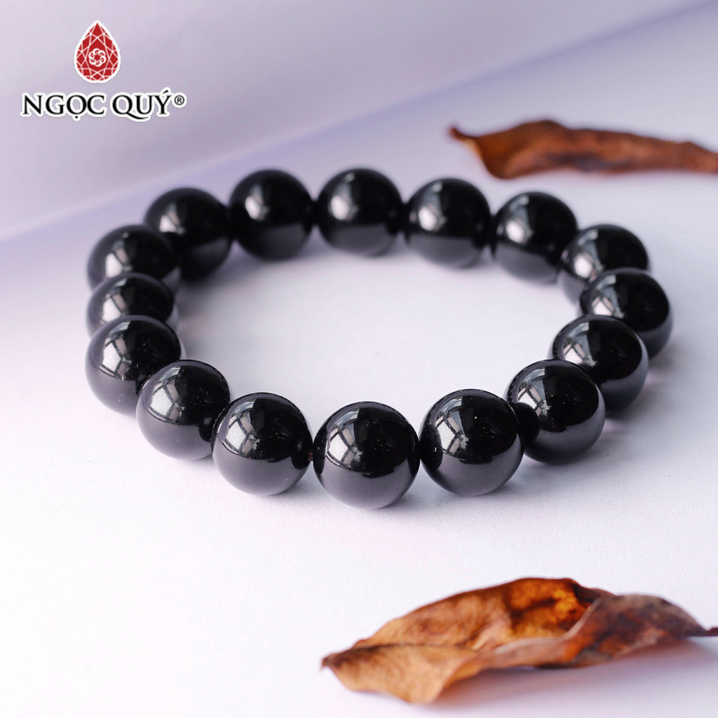 Vòng tay đá Obsidian hạt trơn - Ngọc Quý