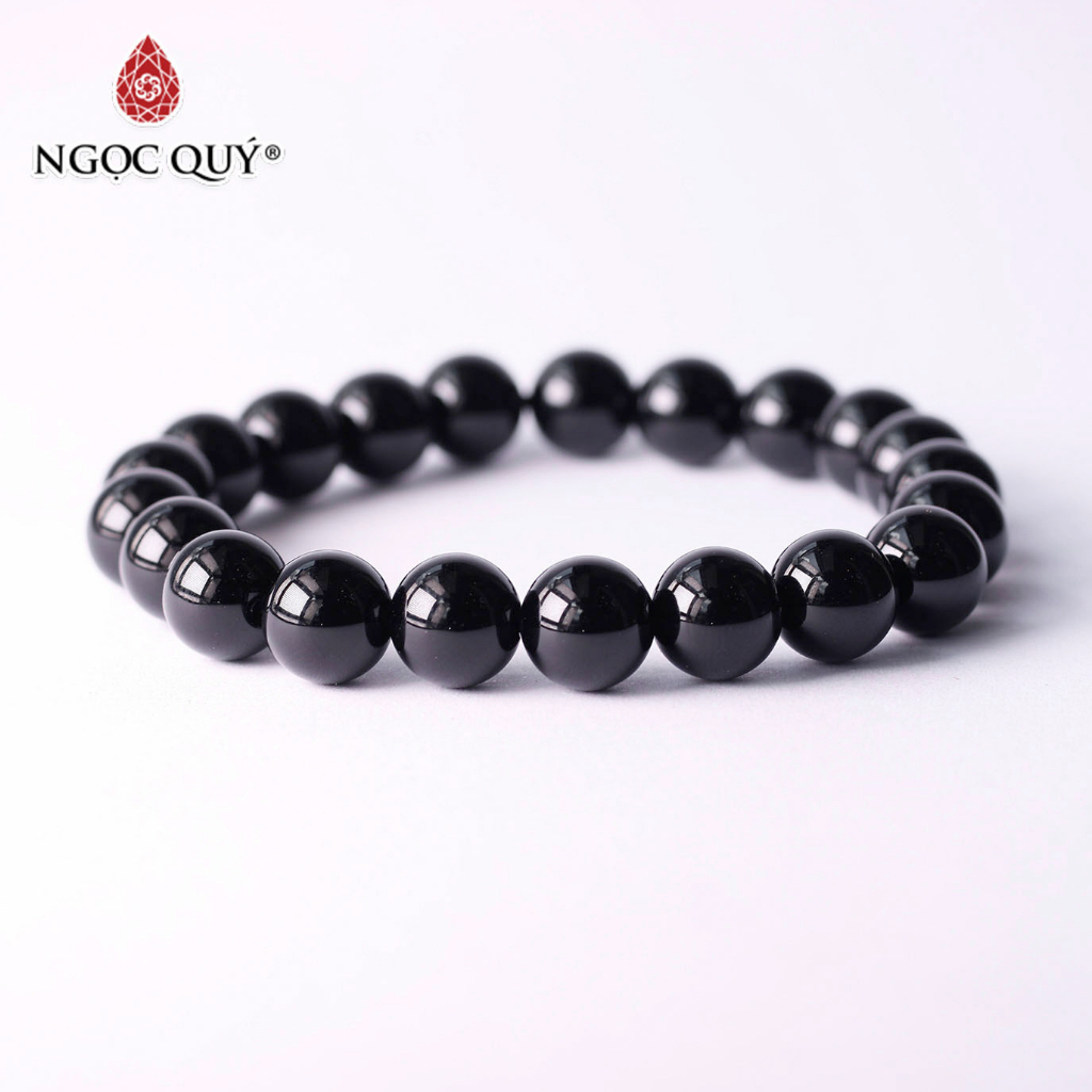 Vòng tay đá Obsidian hạt trơn - Ngọc Quý