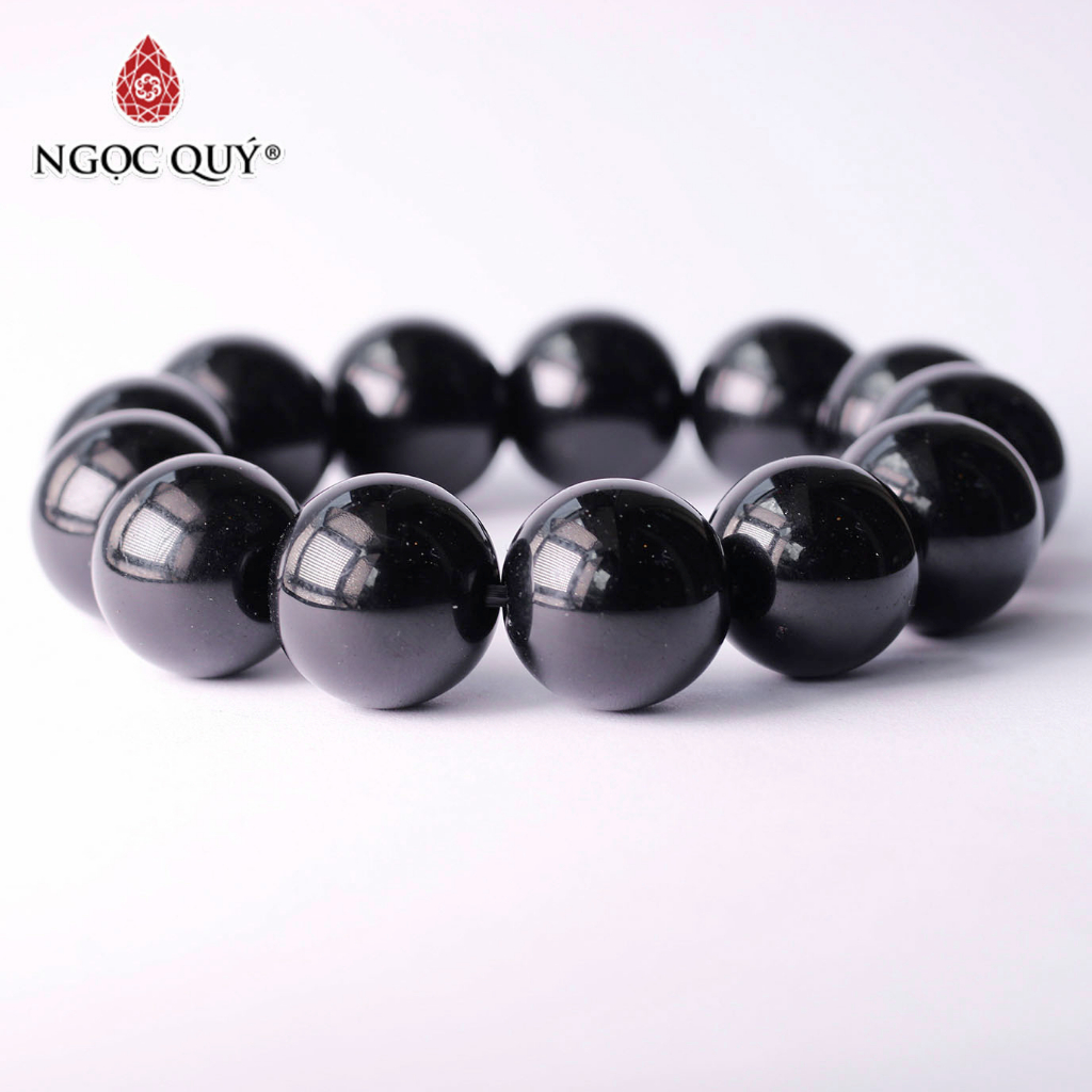 Vòng tay đá Obsidian hạt trơn - Ngọc Quý