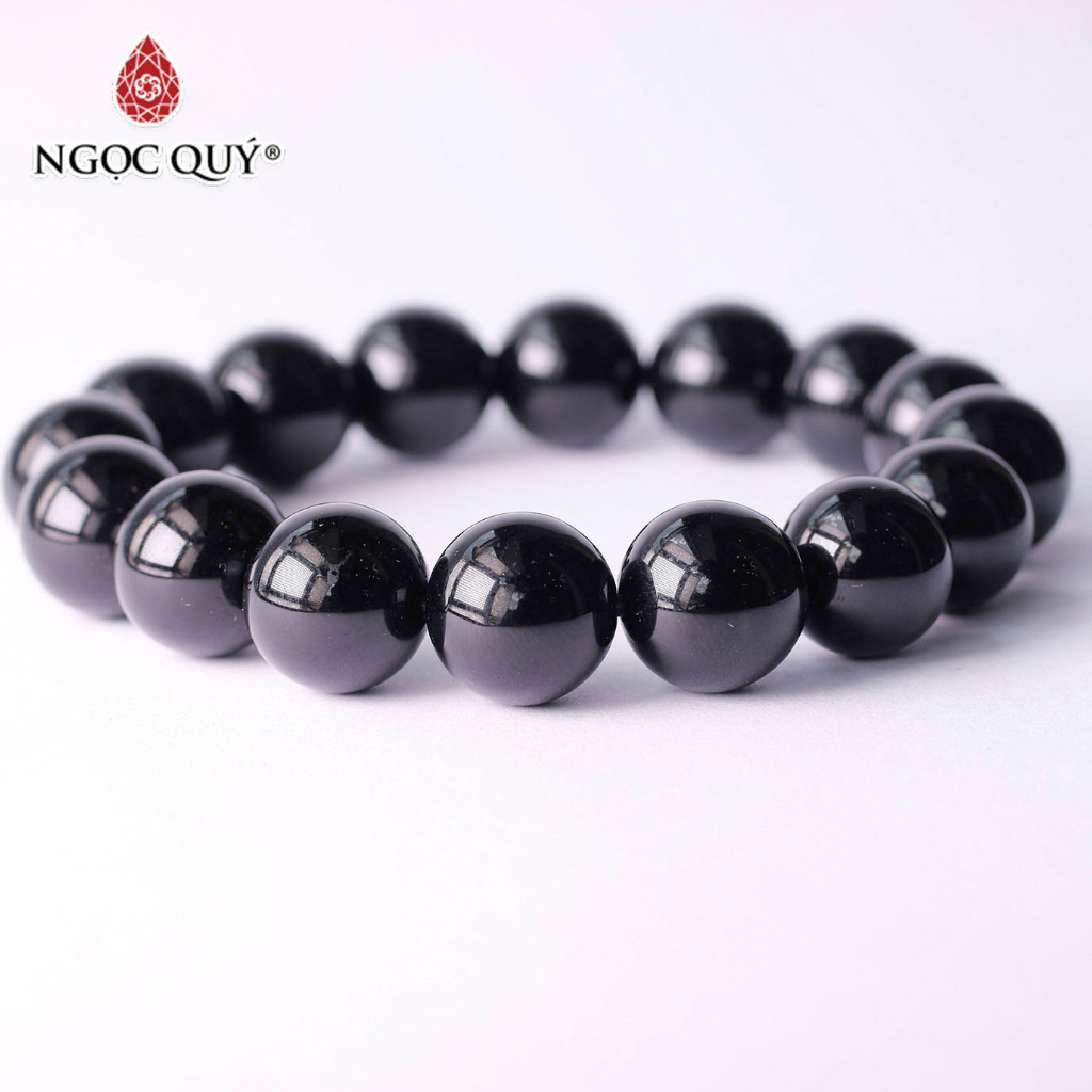 Vòng tay đá Obsidian hạt trơn - Ngọc Quý