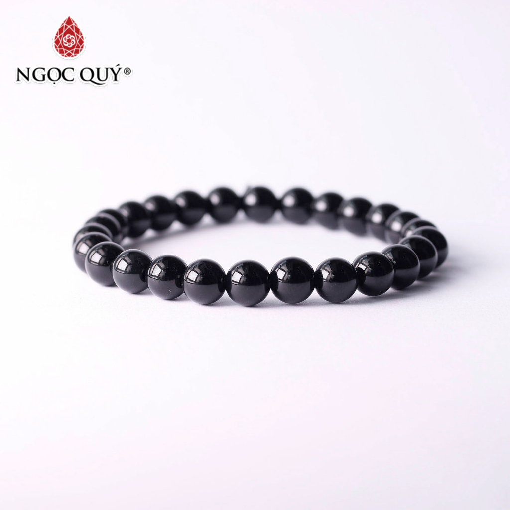 Vòng tay đá Obsidian hạt trơn - Ngọc Quý