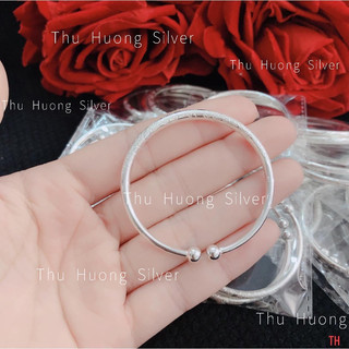 Vòng tay cho bé trái châu chạm rồng chuẩn bạc ta bao trắng