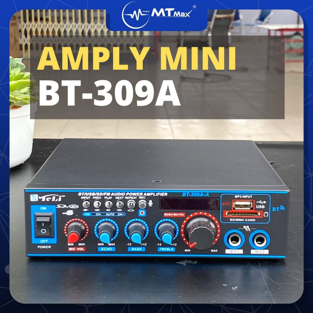 Amply Mini BT 309A - Hỗ Trợ Đa Chức Năng, Điều Chỉnh Echo Treble Bass, Công Suất Đầu Ra 100w, Âm Thanh Rõ Ràng, Sắc Nét