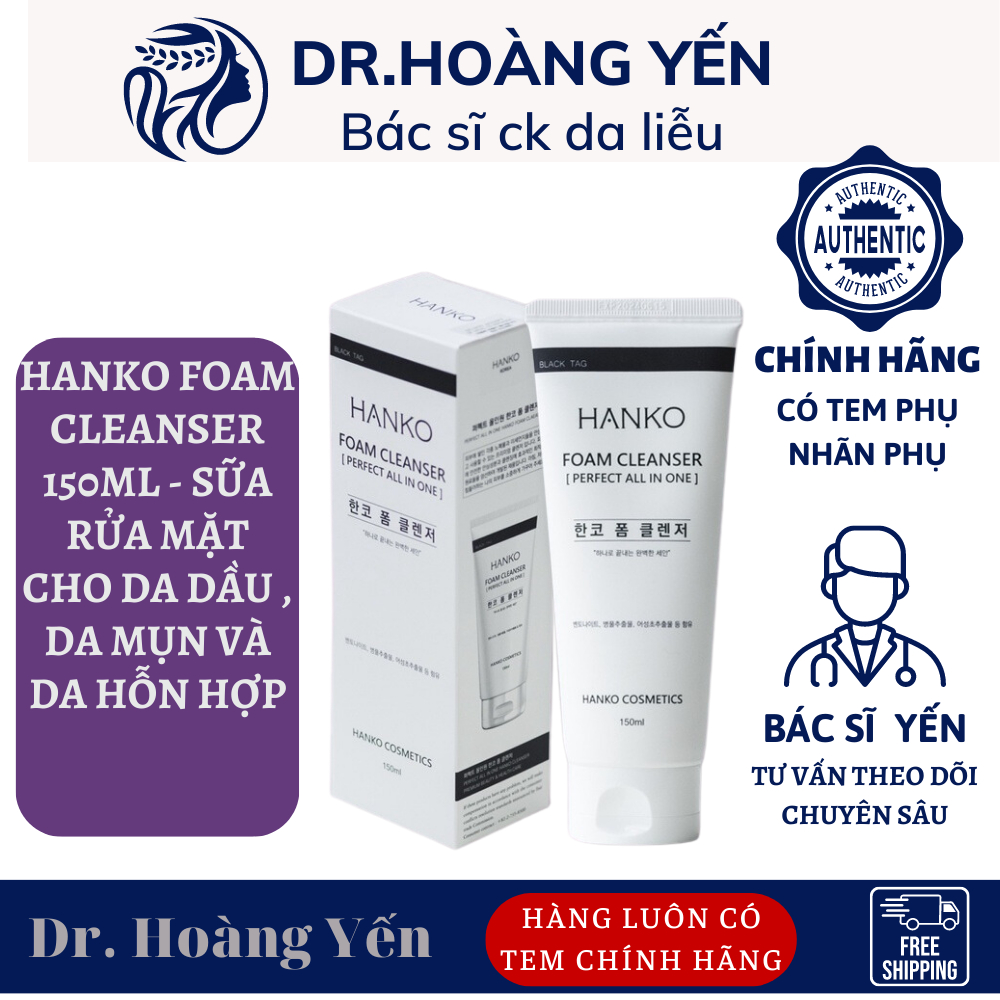 Sữa rửa mặt HANKO FOAM CLEANSER làm sạch cho da dầu, mụn 150ml