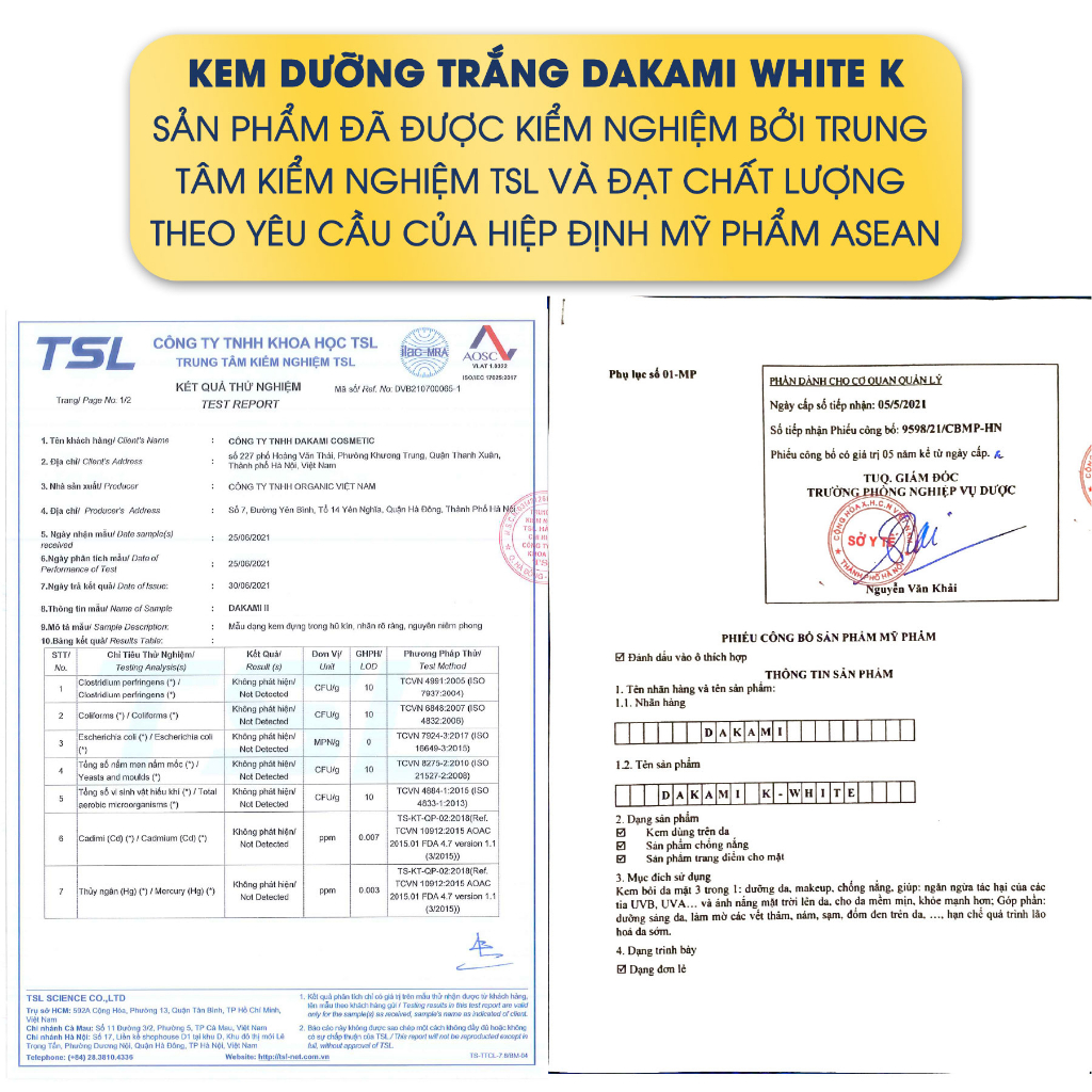 Kem Dakami K-White, kem dưỡng da chống nắng, hỗ trợ làm mờ sạm nám, trẻ hoá làn da hộp 30G