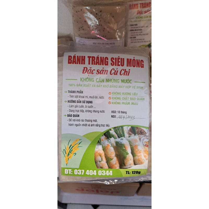 BÁNH TRÁNG CUỐN CỦ CHI 120GR(KHÔNG CẦN NHÚNG NƯỚC)