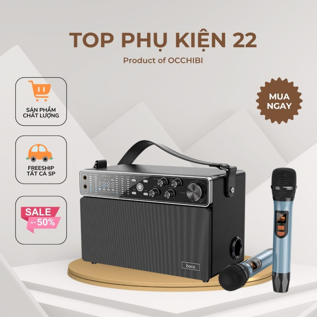 Loa thùng karaoke Bluetooth Hoco BS50 - Âm thanh cực hay công suất 120W max + bảo hành 12 tháng topphukien22