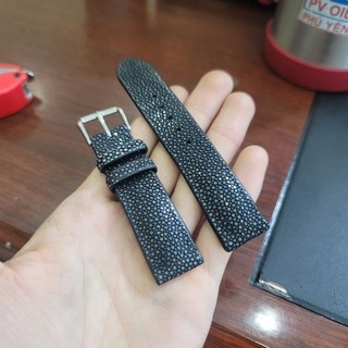 (Handmade) Dây đồng hồ cá đuối đen - vân nhỏ