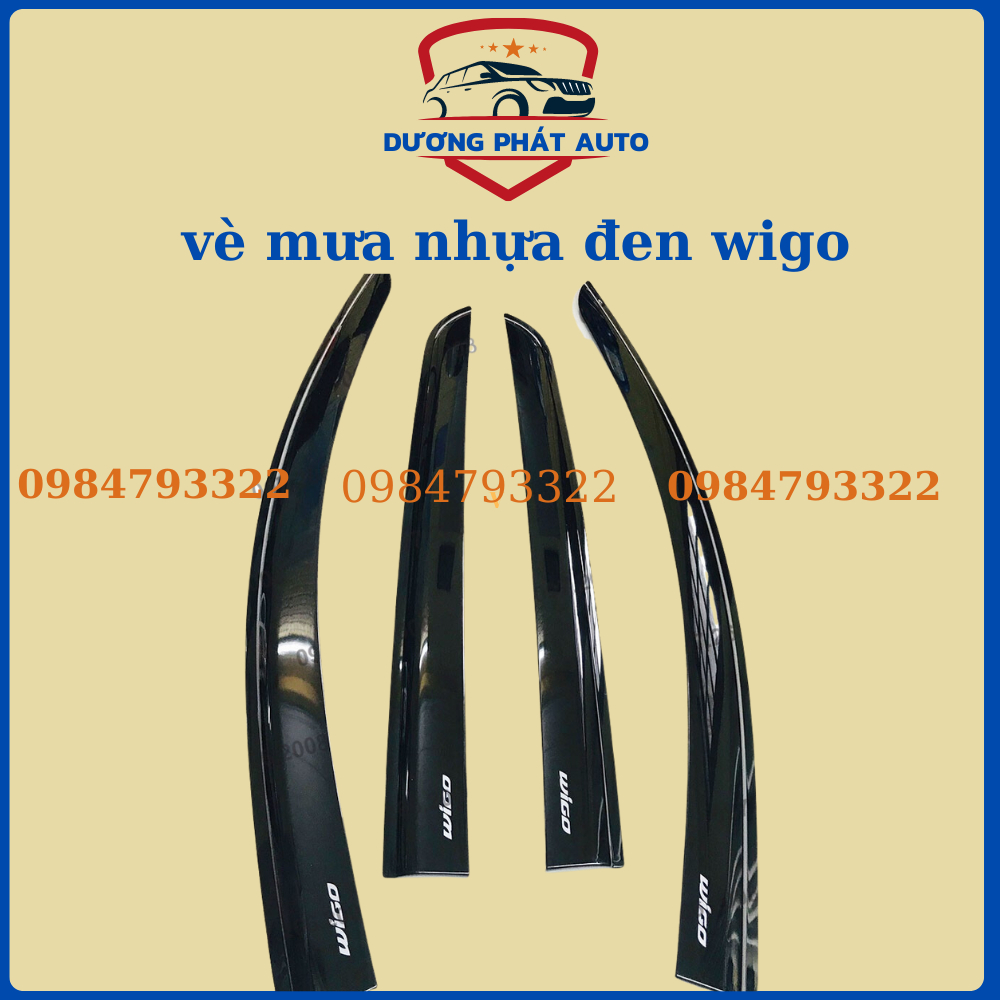 Vè che mưa xe Toyota Wigo 2018-2023 nhựa đen dày