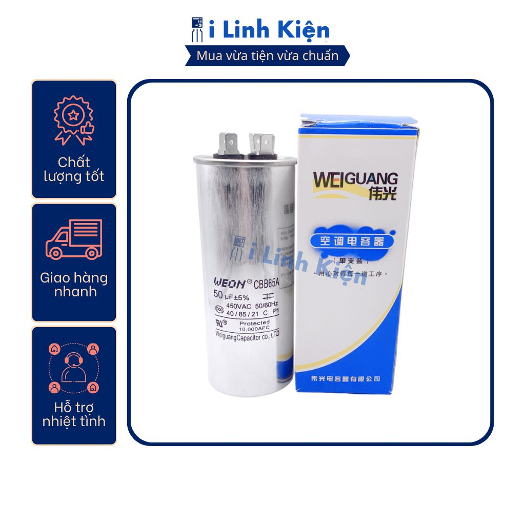 Tụ điều hòa 20uF 25uF 30uF 35uF 40uF 45uF 50uF 450V chất lượng cao.