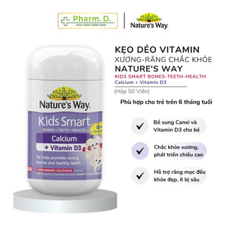 Kẹo dẻo vitamin nature's way kids smart bones teeth health bổ sung canxi và vitamin d3