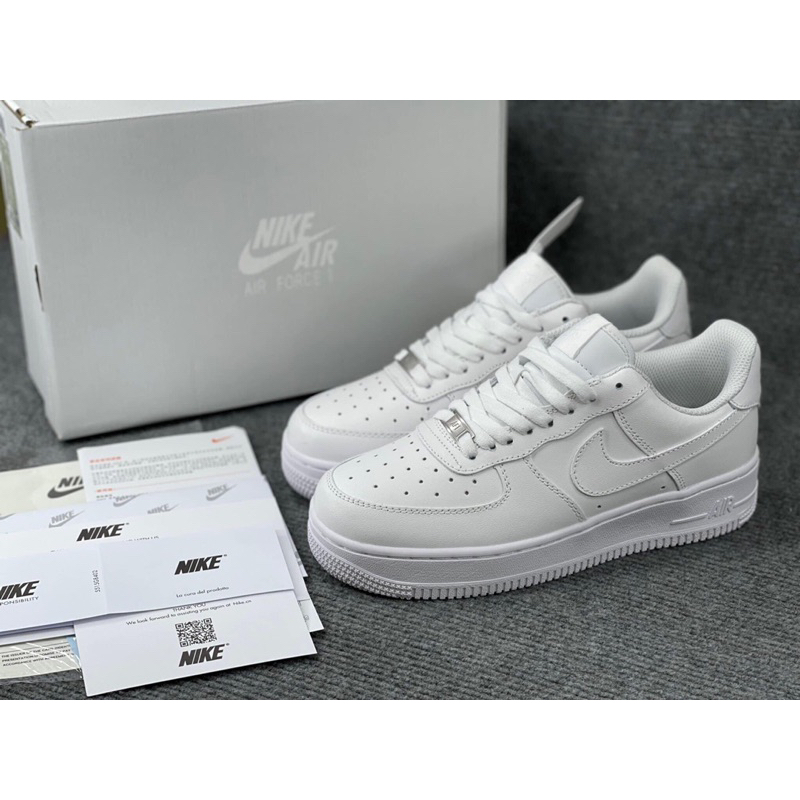 Giày Thể Thao Full Trắng, Sneaker Đế Âm Dương