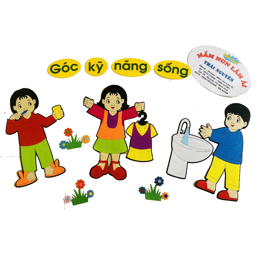 Bộ tranh trang trí góc mầm non vải dạ nỉ