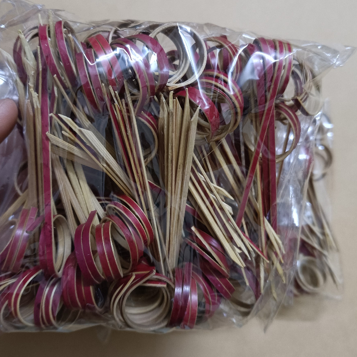 Túi 100 xiên que tre đầu tròn decor , trang trí cocktail - 9cm