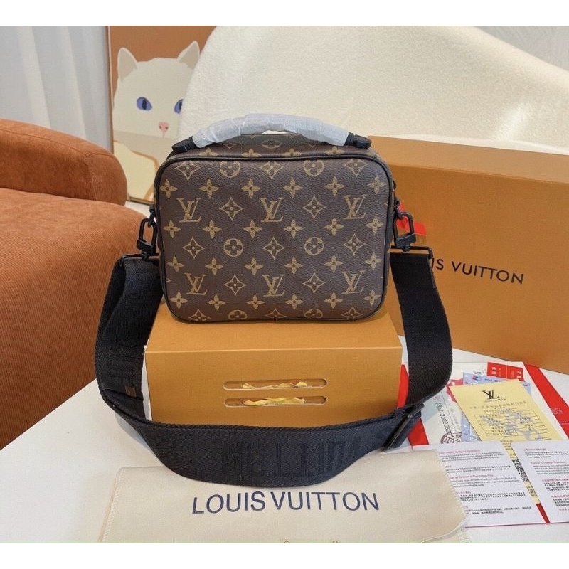 Túi LV nam& nữ hoa nâu sz25cm kèm quai đeo chất dày đẹp fullbox