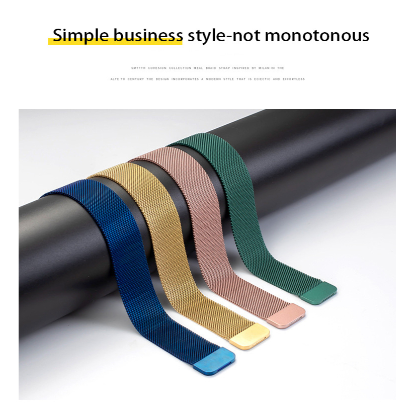 Dây đeo đồng hồ Milan cho đồng hồ thông minh Dây Đeo Màu Trơn Cho  Apple watch 7/SE/6/5/4/3/2 Kích Thước 38/42/45/49mm