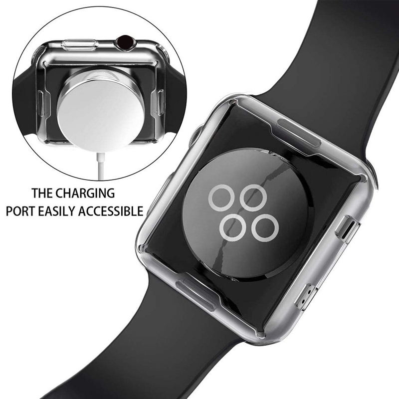 Ốp lưng đồng hồ thông minh iwatch 38mm 45mm 40mm 41mm 44mm 49mm silicon mềm trong suốt