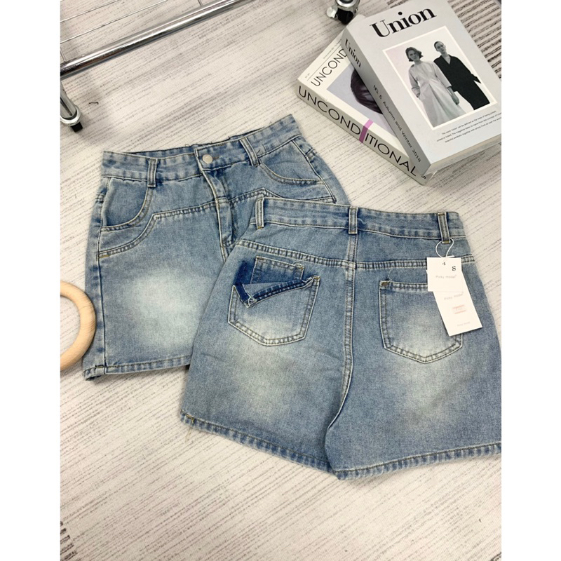 Quần váy jeans xanh, quần giả chân váy jeans xanh ngắn siêu hot phong cách sang chảnh dễ phối đồ