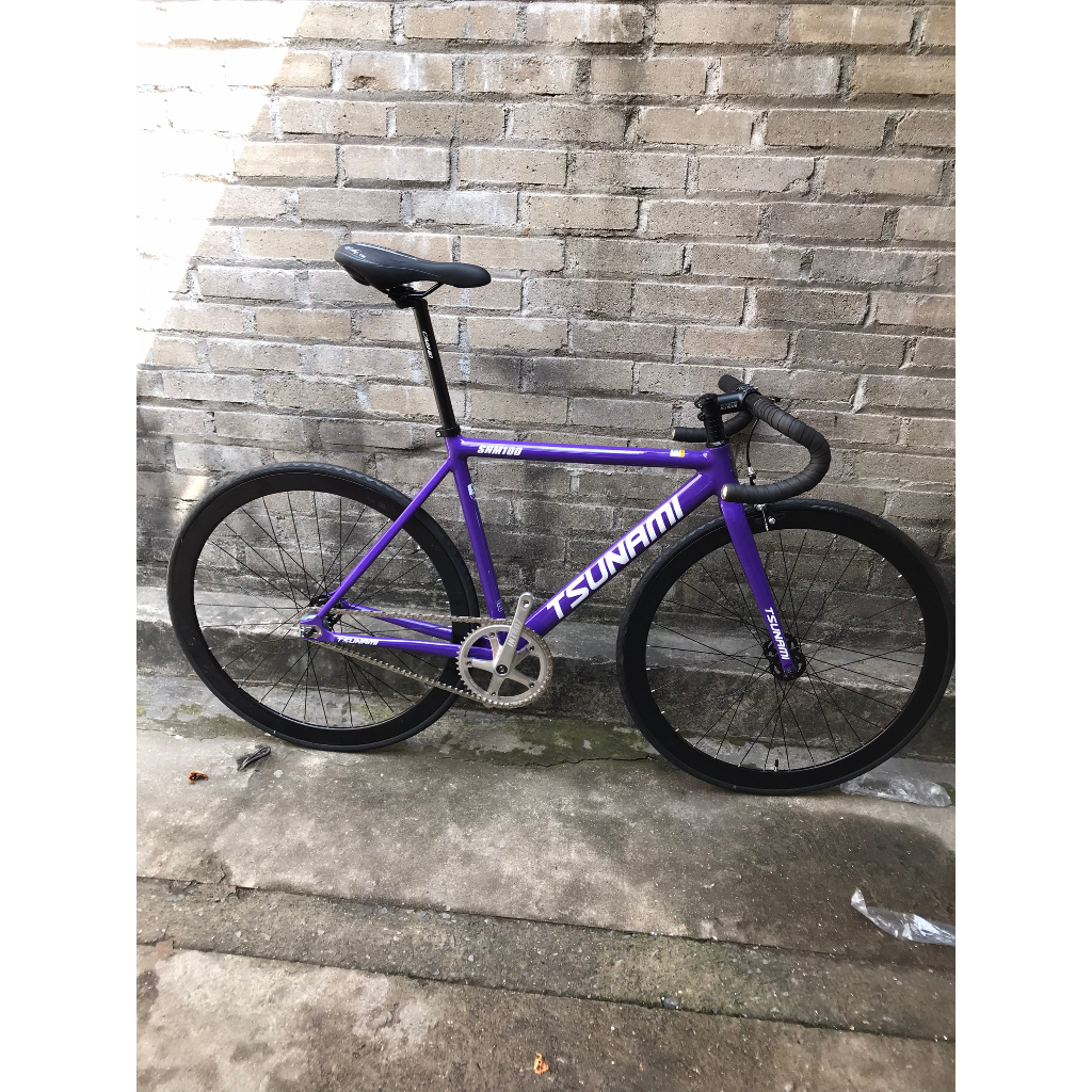 Xe đạp fixgear Tsunami SNM 100 màu tím đùi đĩa intro 7 mới 100%