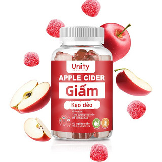 Kẹo dẻo giảm cân đẹp da detox cơ thể giấm táo Apple Cinder Vinegar 60 viên của Mỹ