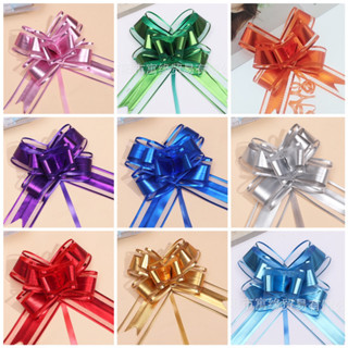 Nơ rút to 2 viền ren trang trí xe cưới, buộc giỏ quà tết, chậu lan. Bản 5cm ( túi 10c )