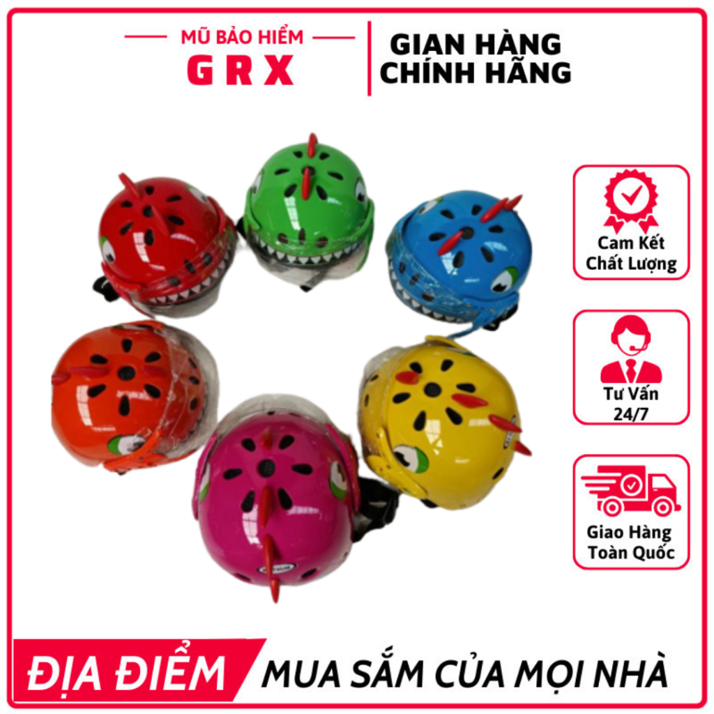 Mũ Bảo Hiểm Khủng Long, Mũ Bảo Hiểm Có Tai Cho Bé Thiết Kế Vỏ Ngoài Làm Bằng Hạt Nhựa Abs Chịu Lực Va Đập Mạnh