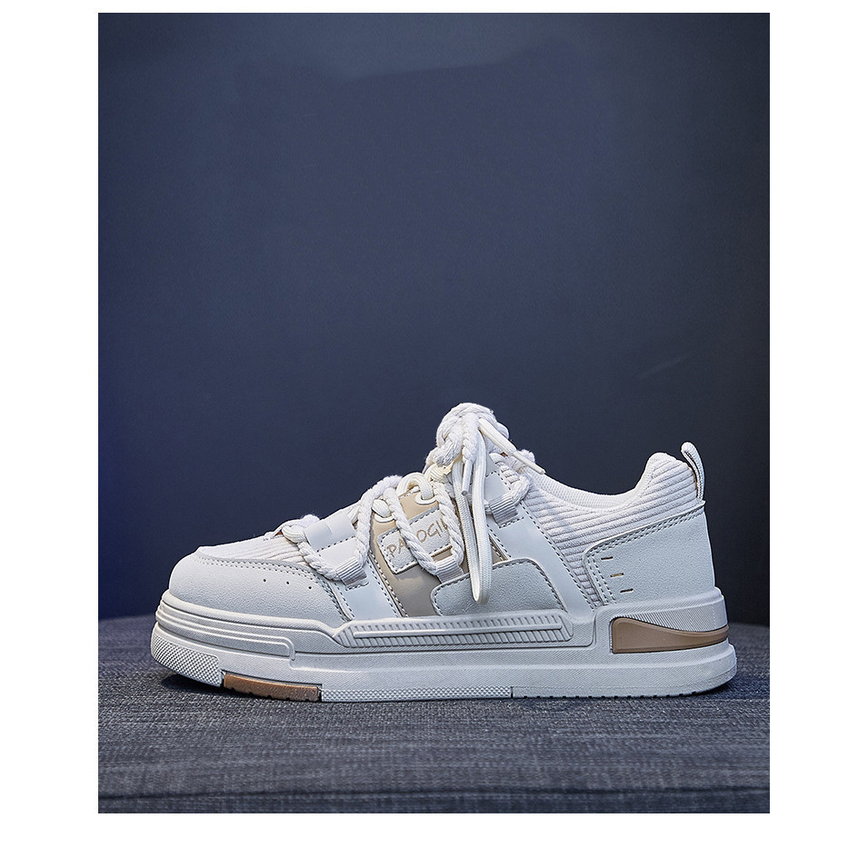 Giày thời trang nữ mẫu giày thể thao sneaker nữ chất liệu da pu đế cao 3cm với 2 màu đen trắng