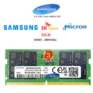  Ram laptop DDR5 Samsung  Skhynix Micron 8Gb  16GB Bus 5600 4800Mhz.Chính hãng,bảo hành hành 1 đổi 1 trong vòng 3 năm 