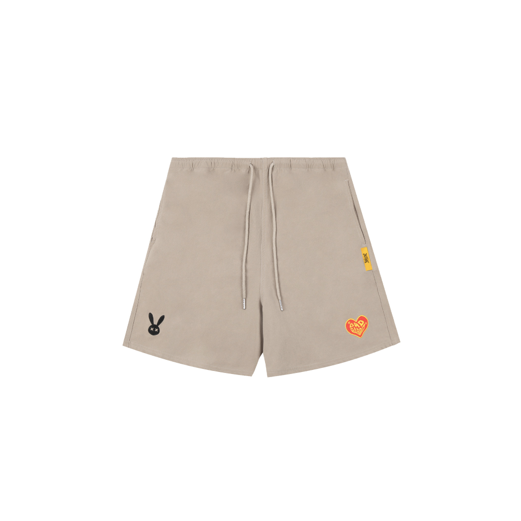 Quần Short Bad Rabbit- Beige Rabbit Heart Short - Local Brand Chính Hãng