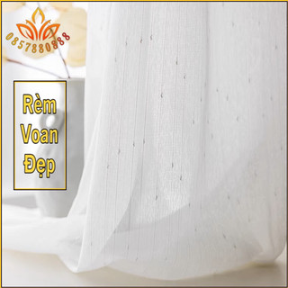Rèm Voan may sẵn, voan rèm hoạ tiết đẹp, Rèm cửa màu trắng,rèm mành voan