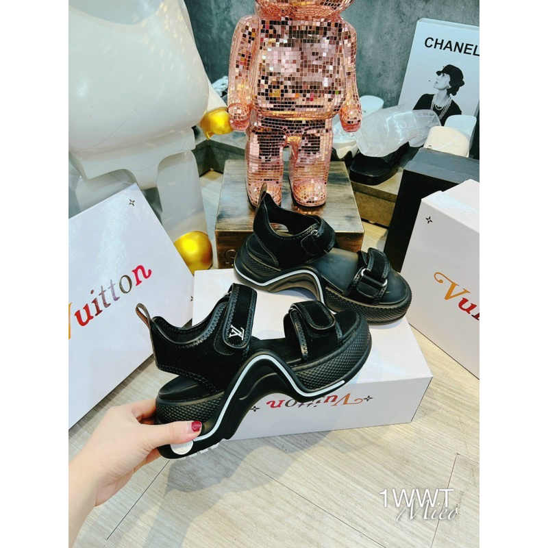 Sandal Bánh Mì Đế Sóng 2 Quai Dán Cao Cấp Sang Chảnh