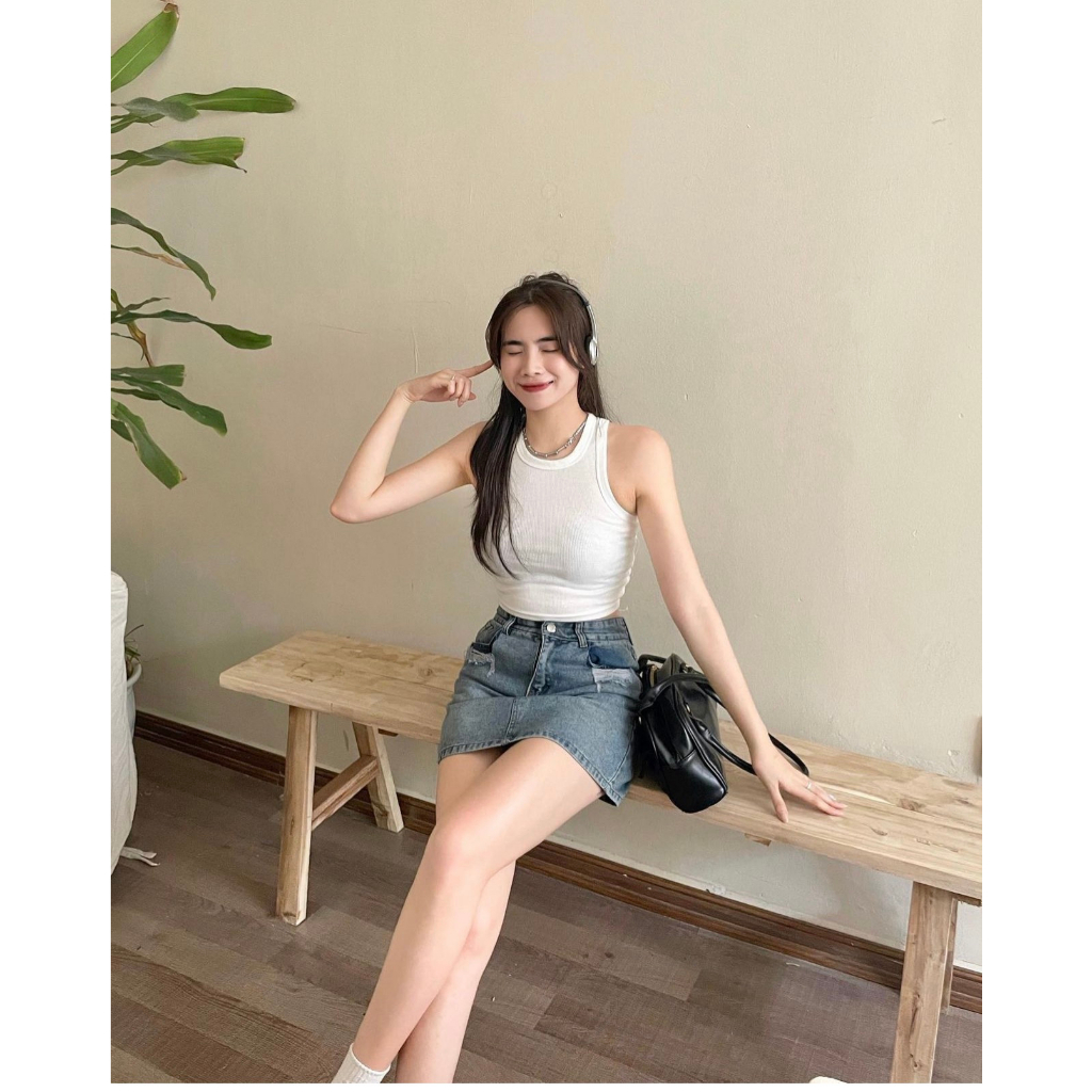 Áo croptop, áo 3 lỗ vải tăm gân cotton mềm mịn - 247store.vn - Aobalotamgan6156/P5k2