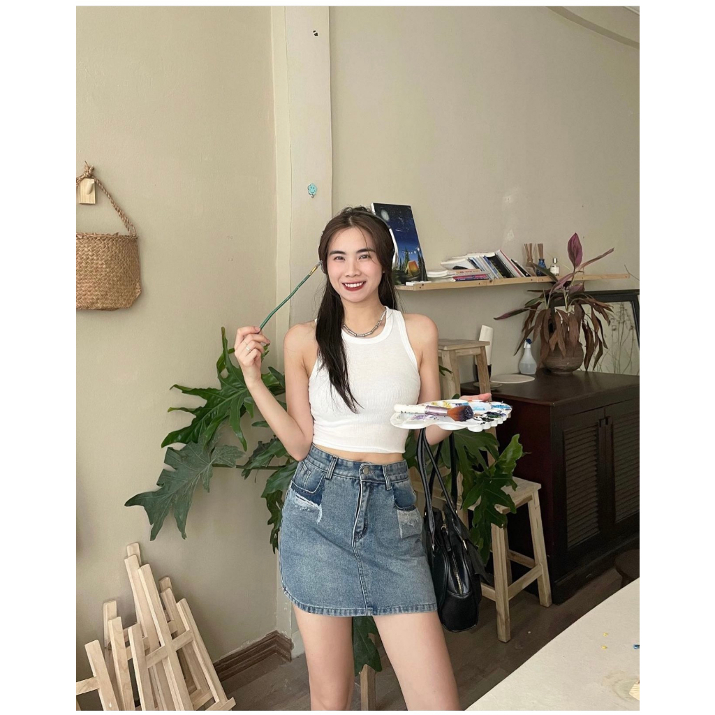 Áo croptop, áo 3 lỗ vải tăm gân cotton mềm mịn - 247store.vn - Aobalotamgan6156/P5k2