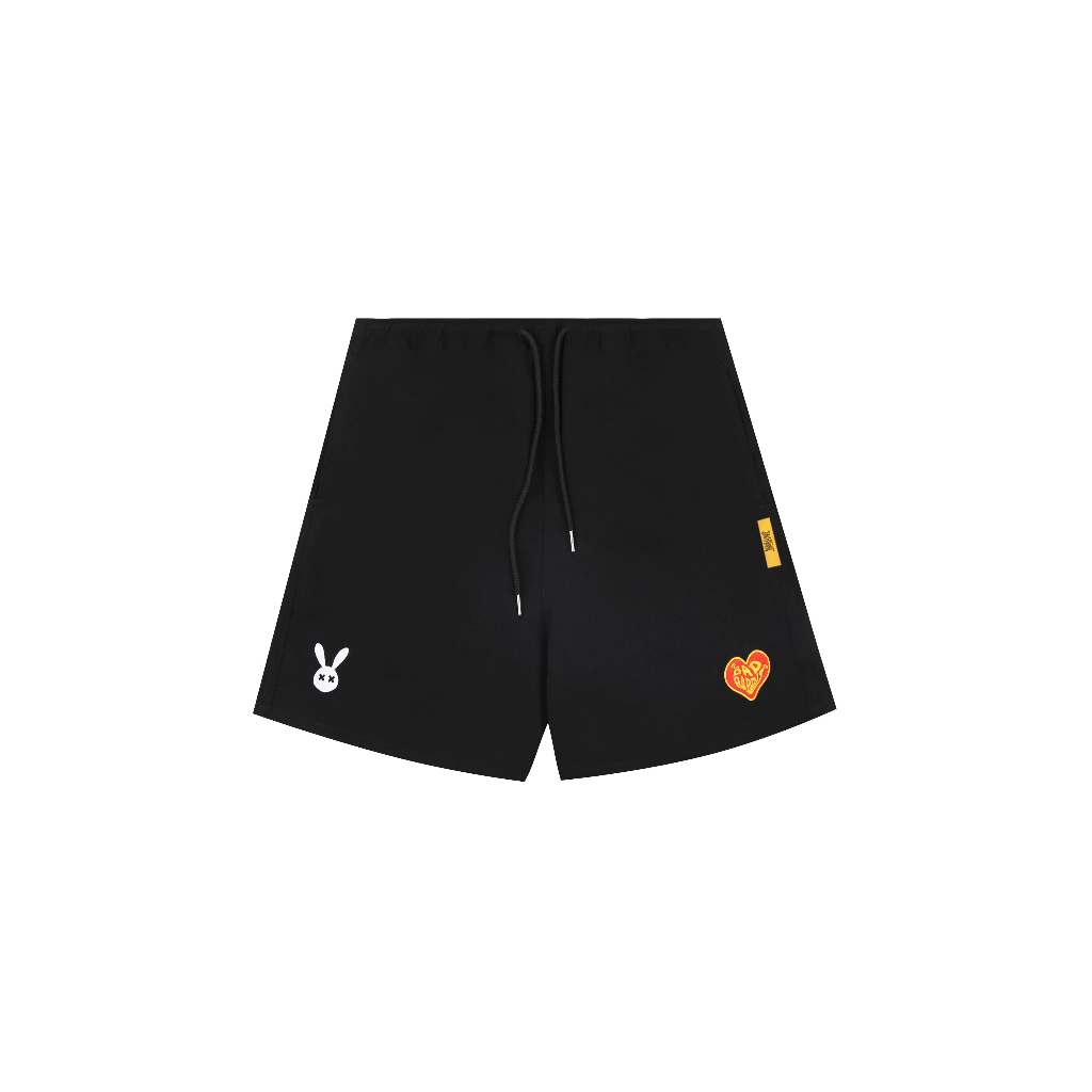 Quần Short Bad Rabbit- Black Rabbit Heart Short - Local Brand Chính Hãng