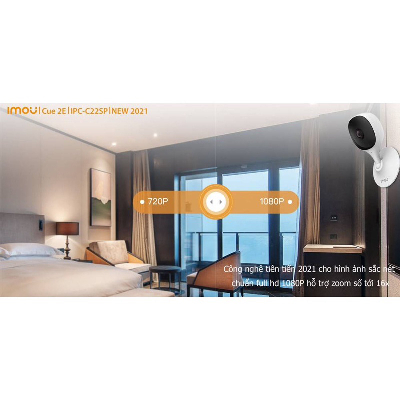 Camera Wifi IMOU trong nhà C22SP Cue 2E chính hãng, đàm thoại 2 Chiều 2M FULLHD 1080P, góc rộng