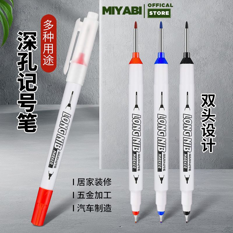 Bút đánh dấu ngòi dài Miyabi 20mm - 2 đầu - chống nước - bút lông dầu ngòi dài - văn phòng phẩm