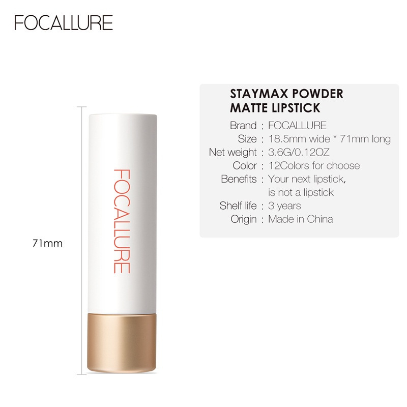 Son Thỏi FOCALLURE Màu Lì Tươi Tắn Lâu Trôi Cả Ngày 3.6g - FA137