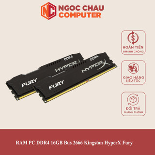 Ram pc ddr4 16gb bus 2666 kingston hyperx fury bảo hành 3 năm