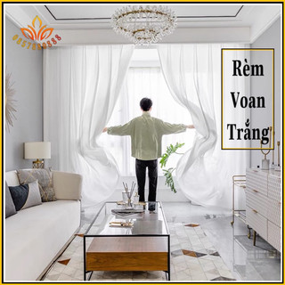 [ RÈM VOAN TRƠN KB45-33 ] Rèm voan may sẵn, rèm voan trắng trơn, rèm voan mềm mại