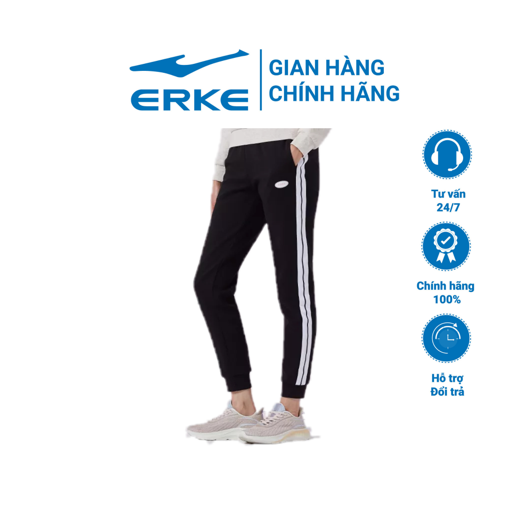 Quần thể thao nữ LIFESTYLE Erke 12221357211 siêu mềm, thấm hút tốt, độ bền cao, quần dài thể thao, quần thể dục