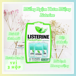 Miếng Ngậm Thơm Miệng Listerine Pocketpaks Freshburst Vỉ 3 hộp