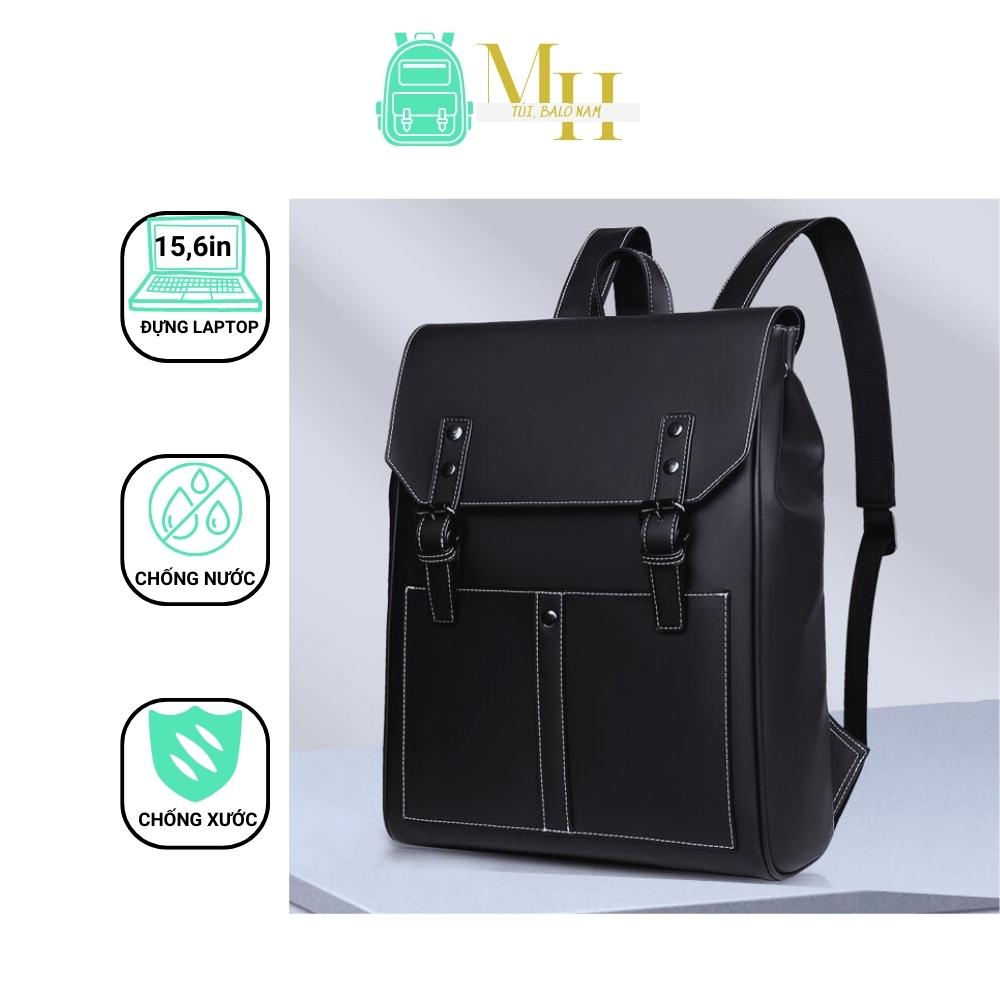 Balo da nam, balo da nữ chất liệu da PU cao cấp chống nước, balo đựng lap top 15.6inch