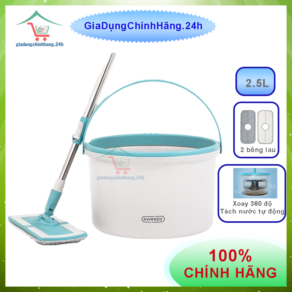 CÂY LAU NHÀ LOCKNLOCK TÁCH NƯỚC XOAY 360 ĐỘ SWEEPY ETM973 - DUNG TÍCH 2.5L - CHÍNH HÃNG