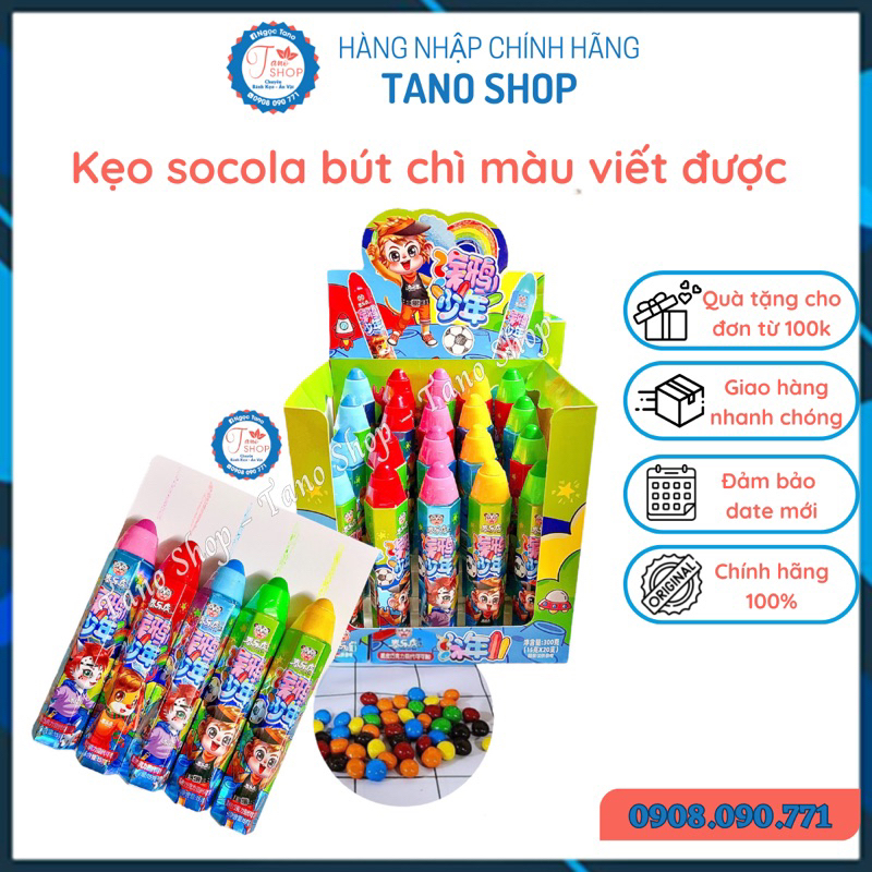 Kẹo socola hình cây bút chì tô màu cho bé - Hongkong, ăn vặt ngon rẻ TaNo