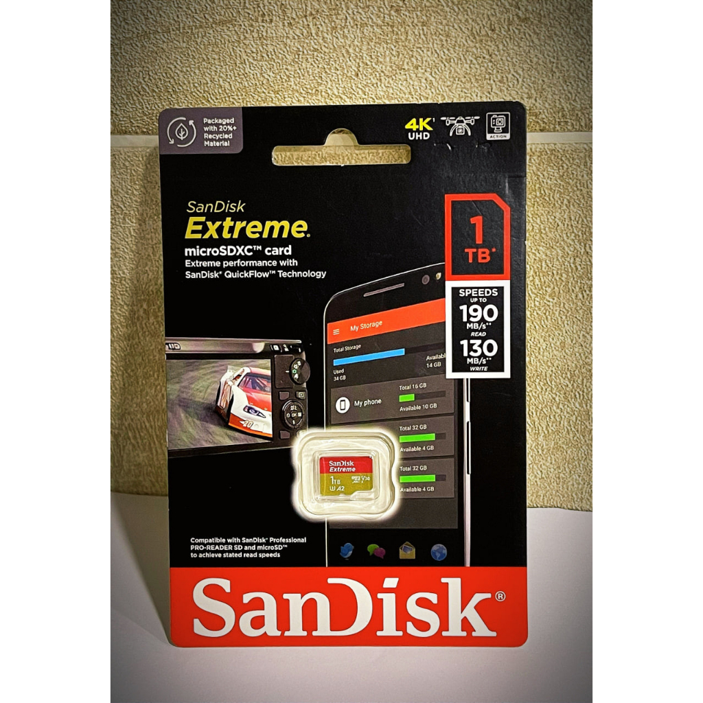 Thẻ nhớ MicroSDXC SanDisk Extreme A2 512GB / 1TB V30 U3 4K Class 10 UHS-I 190MB/s - Chính Hãng
