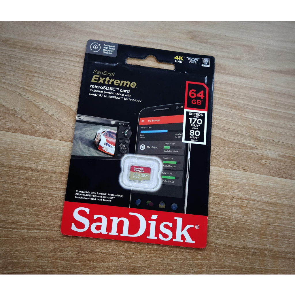 Thẻ nhớ MicroSDXC SanDisk Extreme A2 64GB /128GB / 256GB V30 U3 4K Class 10 UHS-I 190MB/s - Chính Hãng